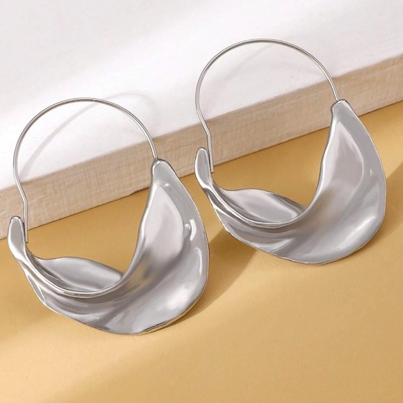 Large Hoop Statement Earrings - Picture 4 of 6